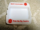 Vintage Milk Glass  Lone Star Beer Ashtray - Red Lettering