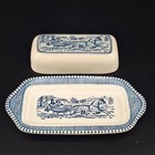 Early Vintage antique Currier And Ives  the Sleigh Ride  Butter Dish