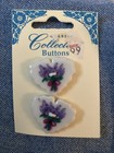 Westrim 13 16    Purple Lilac Flower Ceramic 2 Hole Buttons Lot Of 4 Button Cards