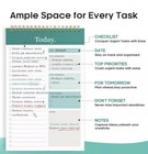Daily To Do List Notebook Pad Organizer Clear Hard Cover  52 Sheets Green Nwt