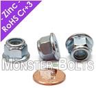 M5-0 80 Nylon Insert Hex Flange Lock Nut Prevailing Torque Din 6926 Zinc Cl 8