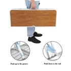 Portable Folding Picnic Table Camping 4 Seats Set Aluminum With Umbrella Hole