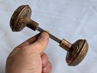 Pair Of Antique 1890 s Victorian Eastlake Cast Brass Door Knobs  Spindle  Screws