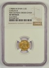 1788m Spain 1 2 Escudo Gold Coin For Carolus Iii  Graded Xf Details By Ngc