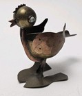 Vintage Mexican Copper And Brass Bird Ashtray Sculpture Hand Made