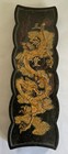 Chinese Sanxitang Calligraphy Ink Stick Double Ruyi Gold Highlighted Dragon