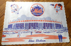 1960s New York Mets Paper Placemat-shea Stadium-mr mrs Met- 1969  World Champs