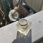 Antique 19th Century  Cut Glass Inkwell Fl  Estate Ink Well 