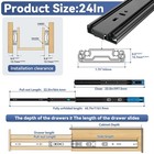 Tobegreat Push To Open Soft Close Drawer Slides 24 Inch Side Mount Dresser Runne