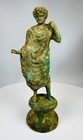 Antique Neoclassical Bronze Draped Figure On Pedestal   Circa 1880   1920