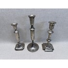 Godinger Silver Plated Candlestick Set 3 Vintage Assorted Candle Holders Silver