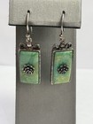 Sterling Silver Green blue Turquoise Look Alike Dangle Earrings