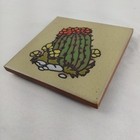 Vintage C  Teissedre Trivet Tile Native Cactus Southwest Art Pottery Boho Hippie