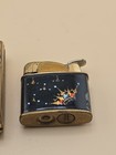 Art Deco Cigarette Case And Lighter Matching Vintage Black Enamel Gold 1940s Mcm