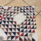 Vintage Ocean Waves Quilt 1860s-1890 Feedsack Calico 67x67 In 5500  Pieces