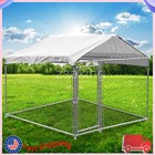 Outdoor Dog Kennel Metal Dog Cage Pet Run Fence Dog House Puppy Playpen W cover