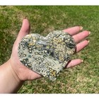 8th Vein Ocean Jasper Crystal Heart Carving  Large 211 G Orbicular Sea Jasper
