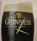 Vintage Guinness Draught Beer Pint- Glass Clock Face   Hands Works Great Mancave