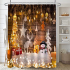 4 Pcs Christmas Shower Curtain Set Bathroom Sets With Shower Curtain And Rugs Ch