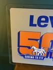 Vintage Levi   s 501 Double Sided Advertising Store Sign Shrink To Fit Two Horse