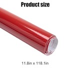 6d Glossy Carbon Fiber Vinyl Wrap Roll - 1ft X 10ft Self Adhesive Car Wrap Red