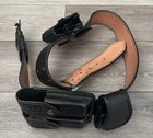 Don Hume Black Basketweave Service Duty Belt Holster Mag Cartridge Handcuffs 44