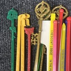 Lot Of 35 Vintage Swizzle Sticks Drink Cocktail Stirrer Mixed Lot Tiki Bar Mcm