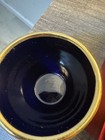 Chinese Tea Cups - Dragon And Phoenix  Royal Blue And Gold And Red With Case