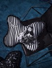 New 19    Corpse Bride Plush Pillow Black Ruffle Trim Butterfly Emily Striped