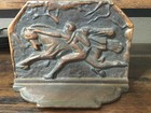 Vintage Cast Bronze Embossed Book End Horse Tamer