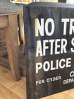 Original Porcelain Police Sign No Trespassing School Boston Massachusetts Ma