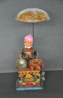 Vintage Wind Up Litho Boy Playing Drum   Bell Litho Tin Toy   Japan