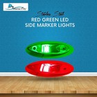Marine City 12v Flush Mount Led Navigation Light Red   Green Bow Lights For Boat