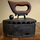 Cast Iron Sad Iron Antique Coal Charcoal Ash Door Stopper With Pin  Vintage