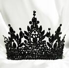 Luxury Silver Crown  Royal Gothic Crown  Black Crystal Crown  Beaded Xl Crown