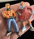 Barclay Lead Ice Skaters   Sledder Figures Figurines Skating Vintage Lot 30s 40s