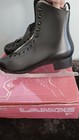 Vintage Lange Figure Skates Size 11 Black Leather Ice Skates Made Czech Republic