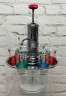 Vtg Park Sherman Merry Go Round Liquor Dispenser Shot Glass Set Mcm Barware