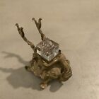 Vintage Antique Glass Inkwell Metal Serpent Snake Desk Set W  Fountain Pen Rack