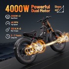 Eahora Romeo Pro    4000w Dual Motor Ebike 52v 70ah 120 miles Long Range Fat Tire