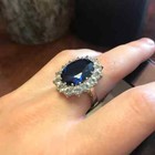4 40 Ct Princess Diana Oval Cut Natural Sapphire Diamond Ring 14k White Gold 6 7