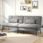 Convertible Futon Sofa Bed Adjustable Backrest Space Saving Modern Design New