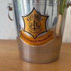 Veuve Clicquot Champagne Bucket Silver Metal Ice Wine Cooler French 2505267