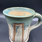 Vintage Studio Pottery Large Drip Glaze Mug Handmade Stoneware Coffee Tea 