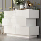46 1 In  W X 15 7 In  D X 30 7 In  H High Gloss White Wood 6-drawer Dresser