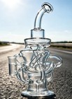 Big Recycle Rig Three Pipes Fab Egg Shisha Matrix Glass Water Pipe Bong Hookah