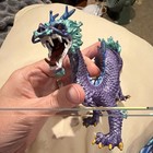 Plastoy Purple   Teal Dragon Figurine Statue  Fantasy Dragon Theme Figure