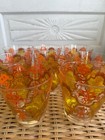 Vintage Mcm Georges Briard Gold Green Yellow Set 8 Rocks Glasses Retro