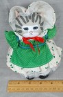 Applause Dolly Cat Christmas Plush 6 Inch Holiday Dress Stuffed Animal Stained
