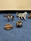 Vintage Lapel Hat Pin Lot Of 9 Souvenir Collectible Pins Retro Gold Tone Gift